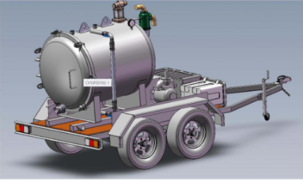 Прицеп-иловоз с вакуумным насосом для сцепки фаркопом Rigual