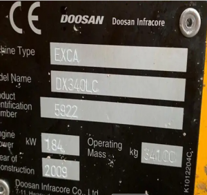 Гусеничный экскаватор Doosan DX 340