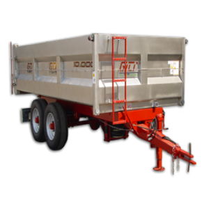 Two-axle trailer with stainless steel Gili
